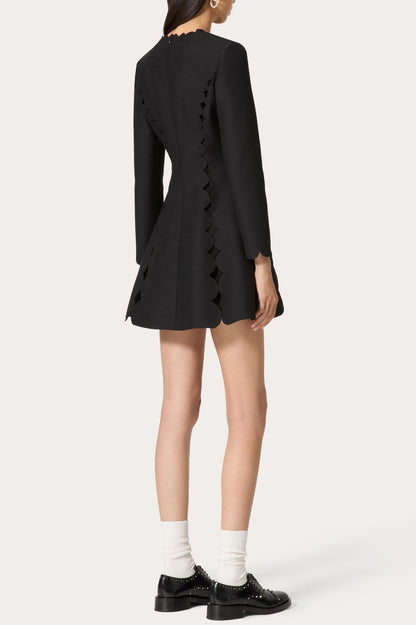 Cambria Bow Scalloped Mini Dress