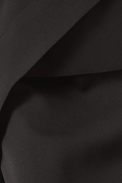 Chapera Asymmetrical Pleat Maxi Dress - Black