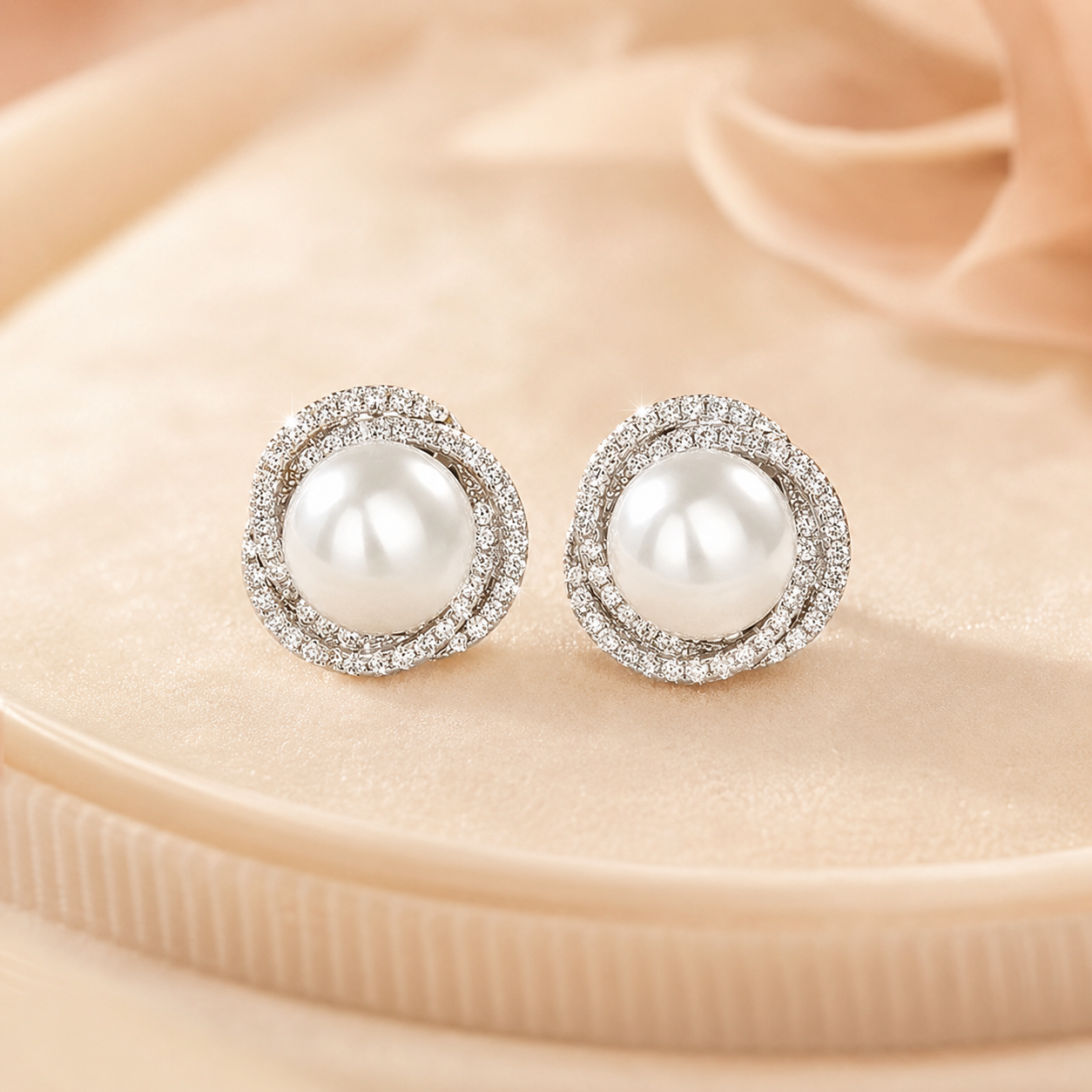 Celie crystal faux-pearl earrings