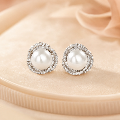 Celie crystal faux-pearl earrings