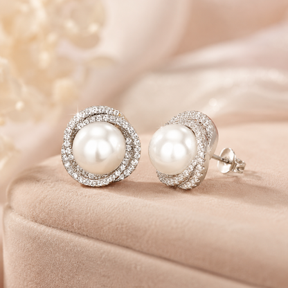 Celie crystal faux-pearl earrings