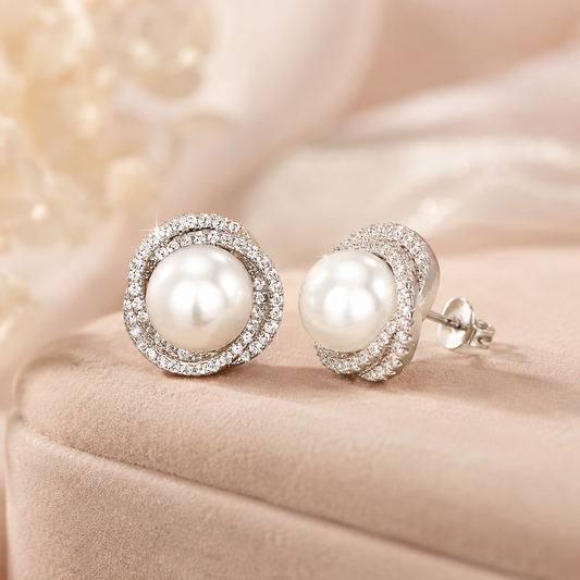 Celie crystal faux-pearl earrings