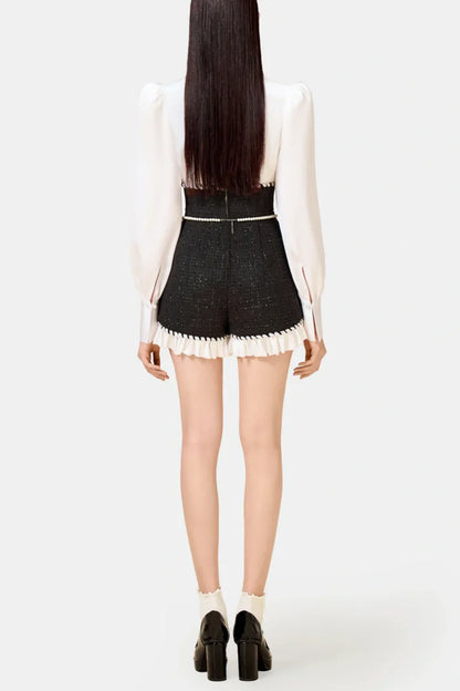 Colver Halter Tweed Shirt Romper