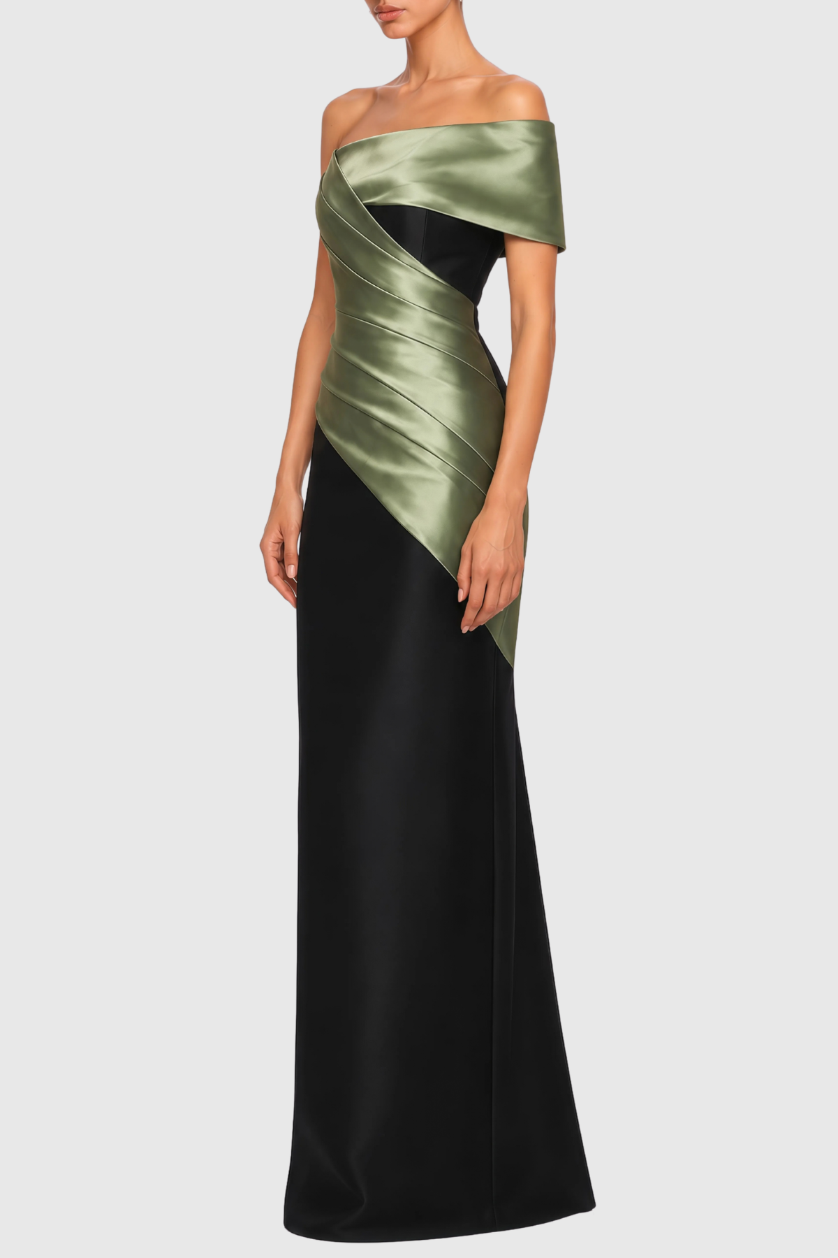 Concetta One Shoulder Contrast Maxi Dress