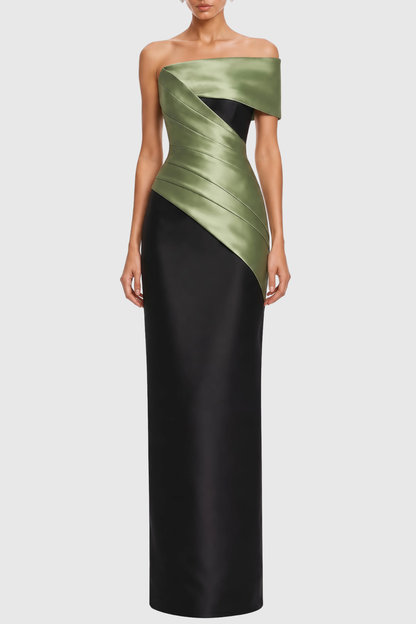 Concetta One Shoulder Contrast Maxi Dress
