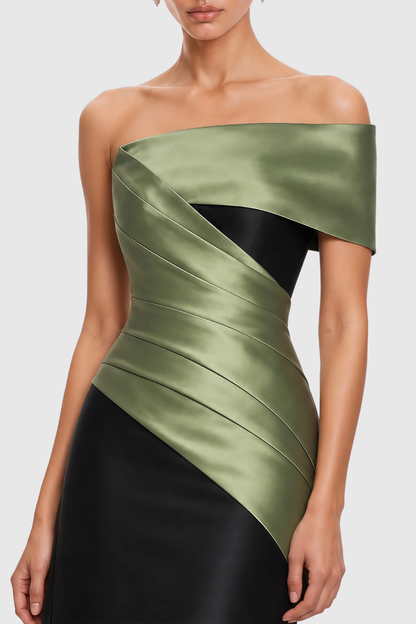 Concetta One Shoulder Contrast Maxi Dress