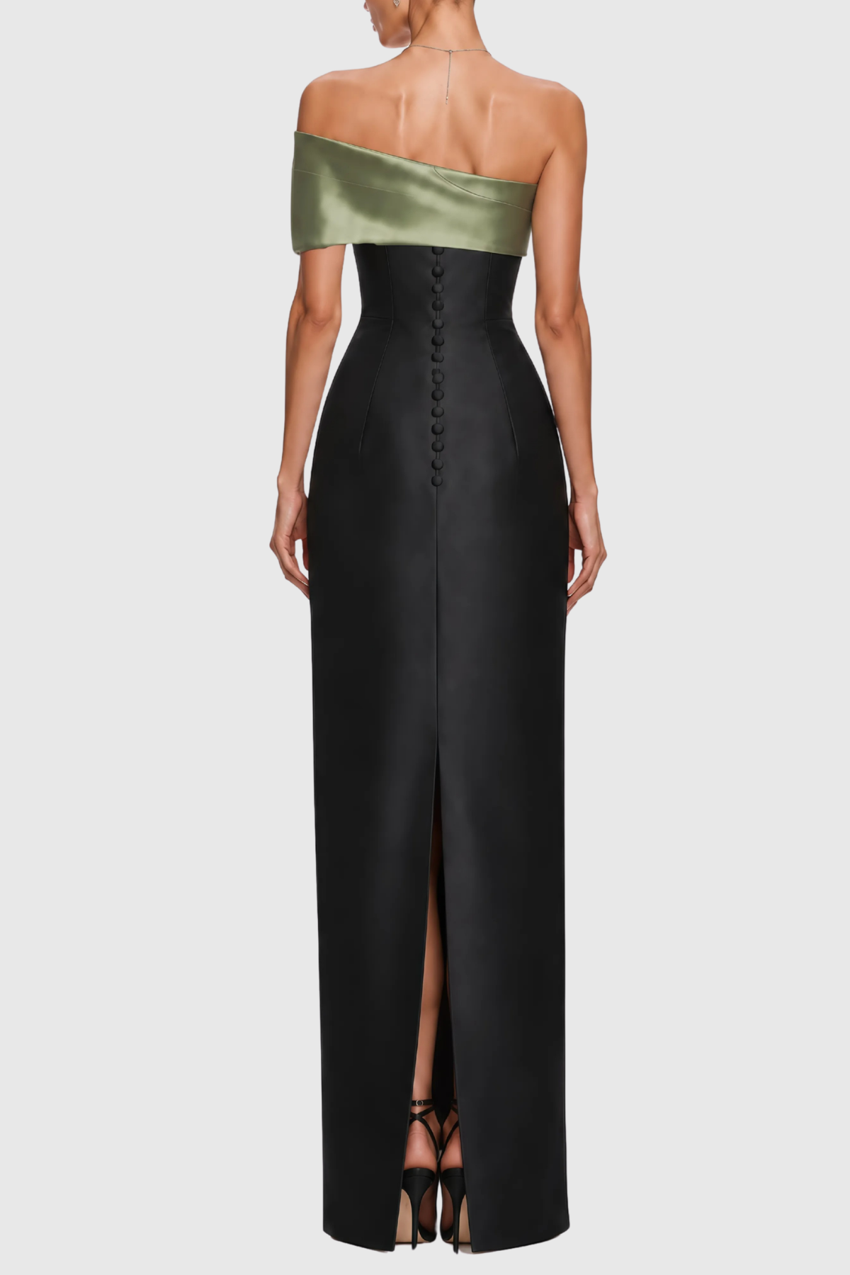 Concetta One Shoulder Contrast Maxi Dress