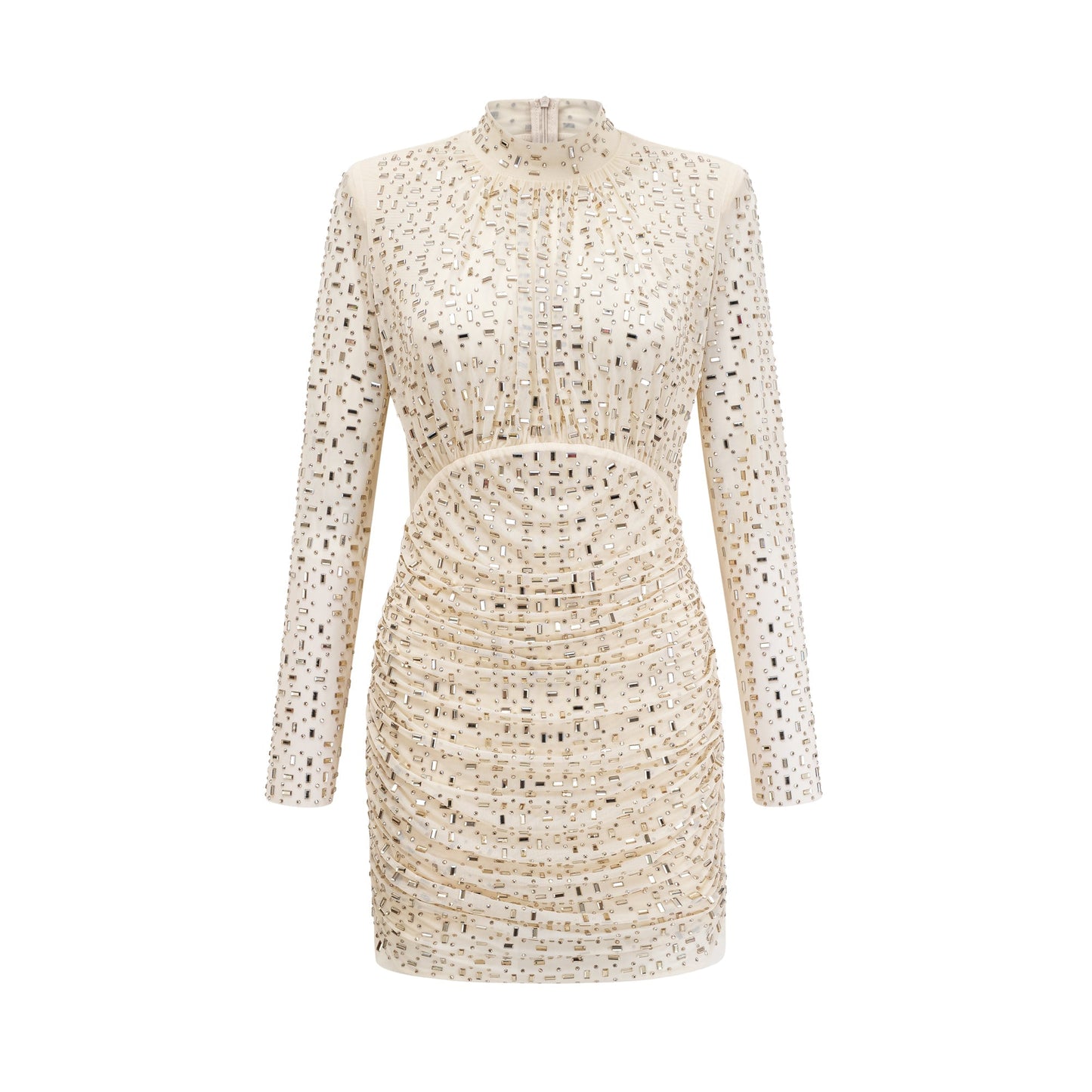 Noémie crystal-embellished draped mini dress