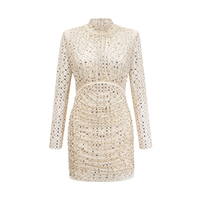 Noémie crystal-embellished draped mini dress