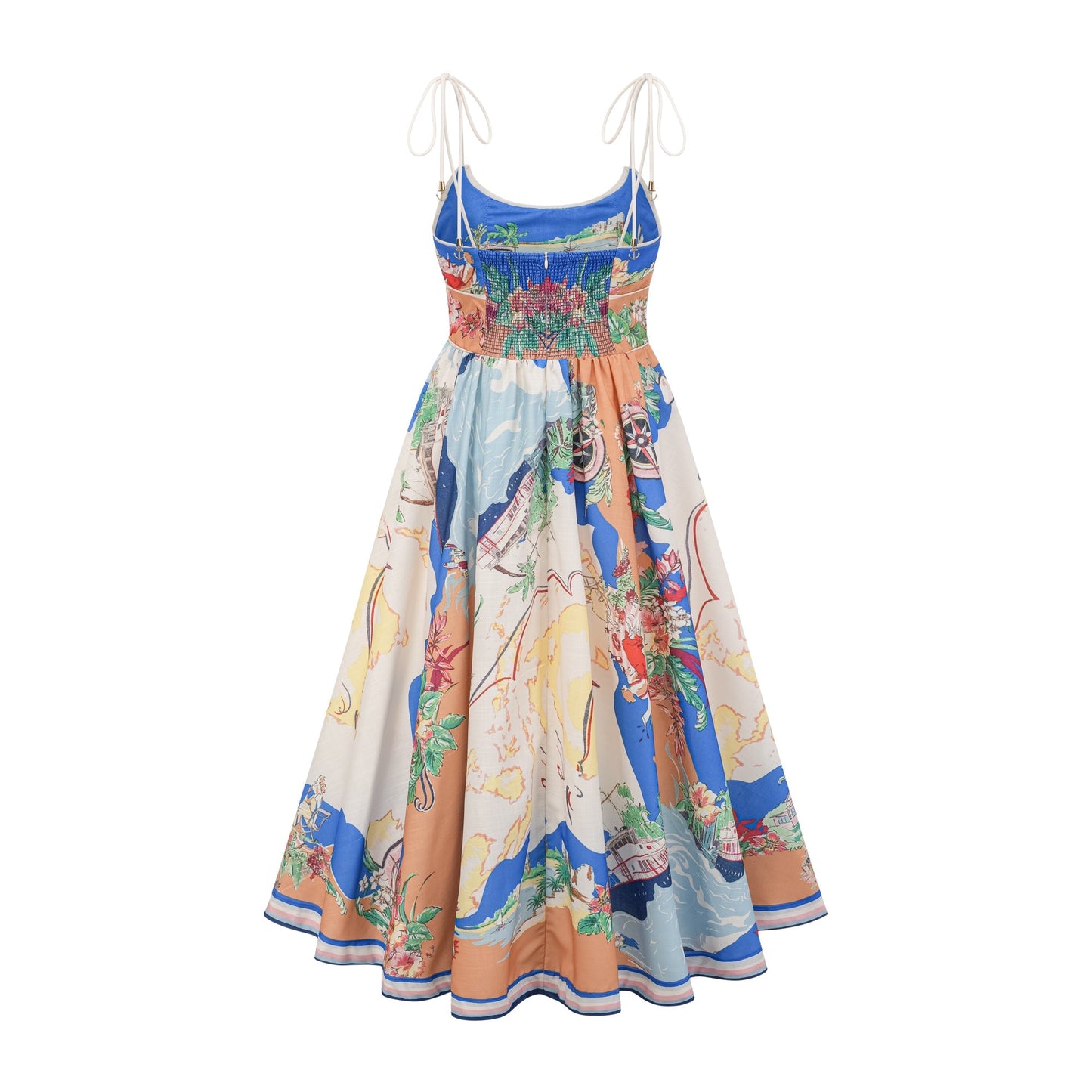 Joan graphic-print midi dress