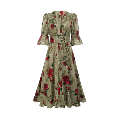 Mélisande floral-print V-neck midi dress