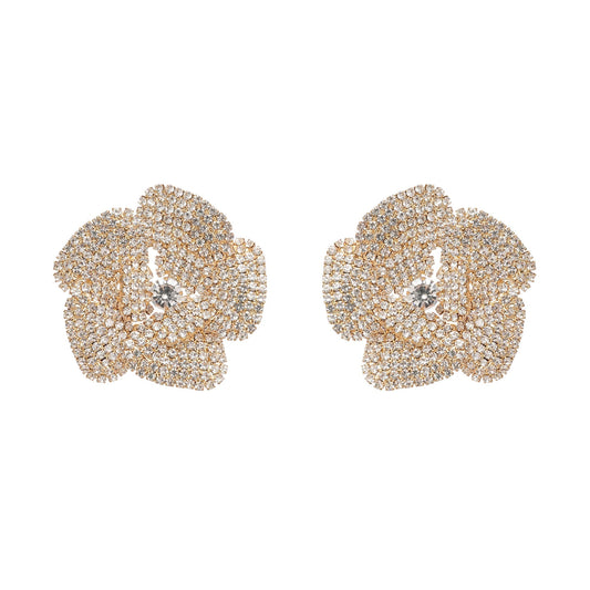 Saira crystal-embellished floral earrings