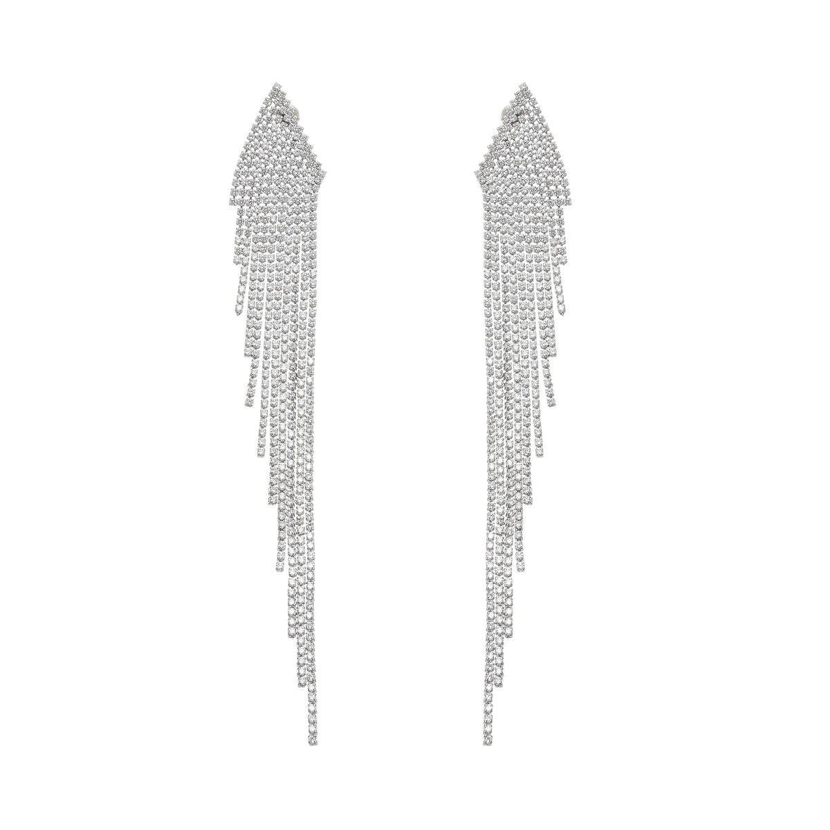 Amaris silver polished tassel earrings