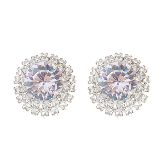 Gina blue rhinestone stud earrings