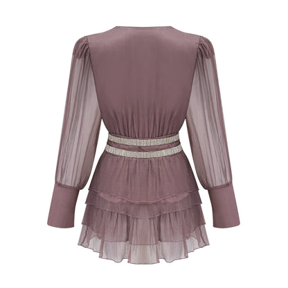 Ellica crystal-embellished silk mini dress