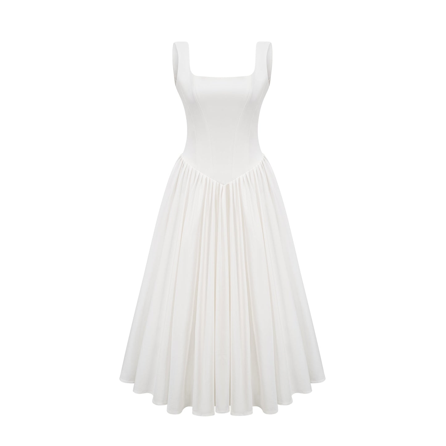 Sadie white pleated corset gown dress