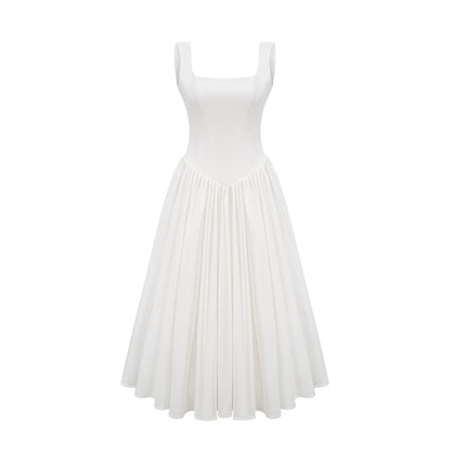 Sadie white pleated corset gown dress
