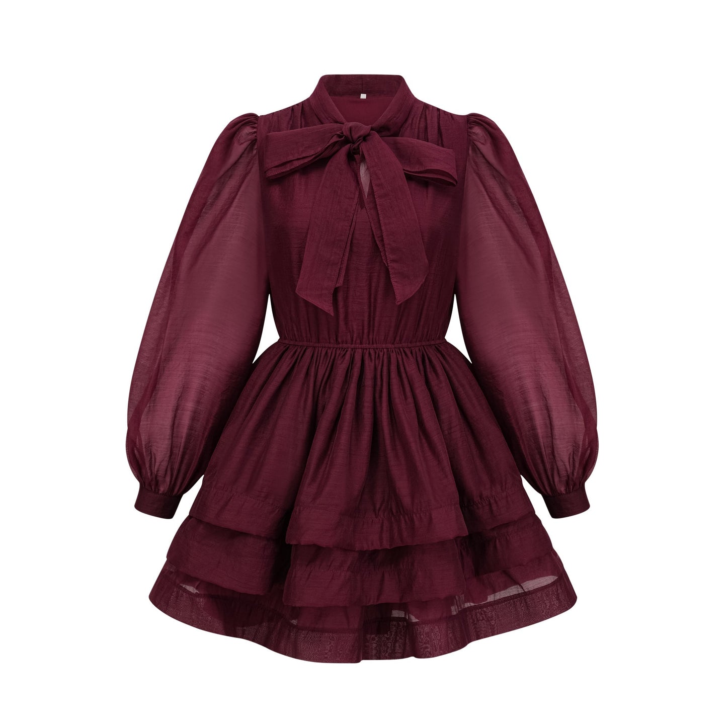Élodie tiered flared mini dress in Red