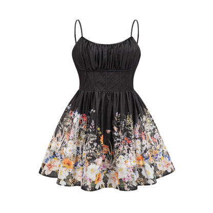 Valentia floral-print ruched mini dress