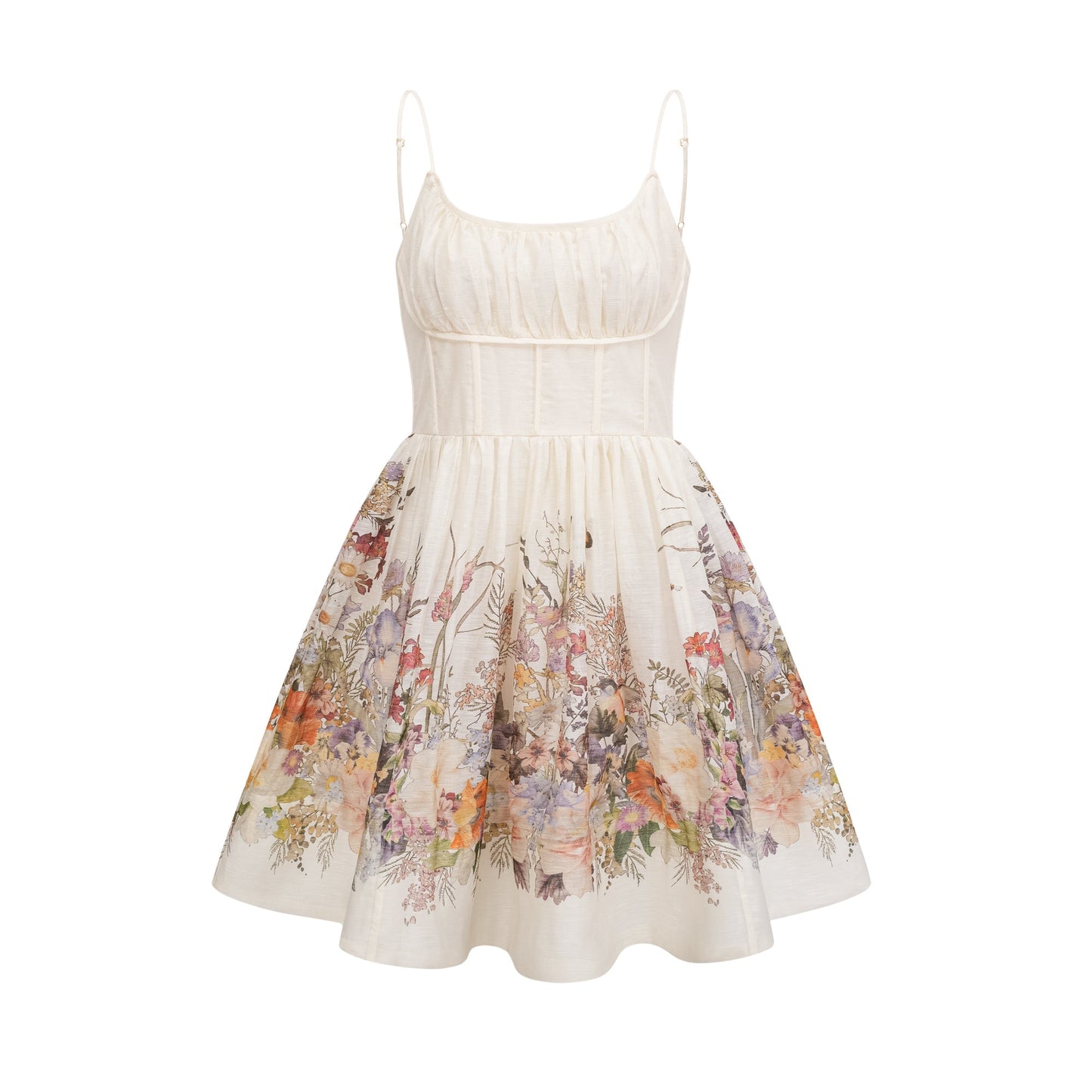 Valentia floral-print ruched mini dress