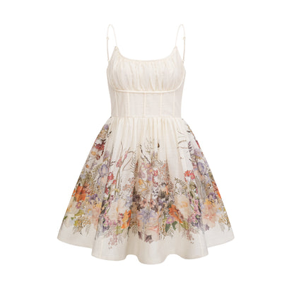 Valentia floral-print ruched mini dress