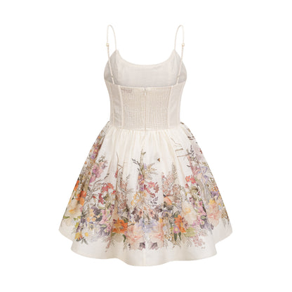Valentia floral-print ruched mini dress