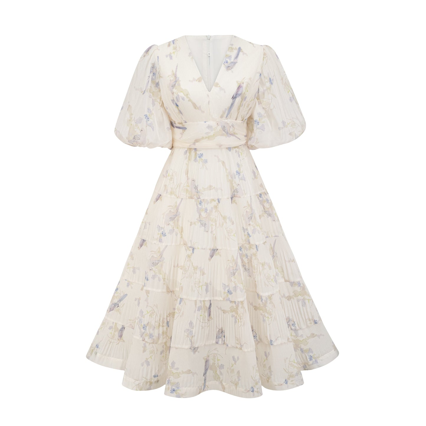 Ariane V-neck tiered-ruffled midi dress