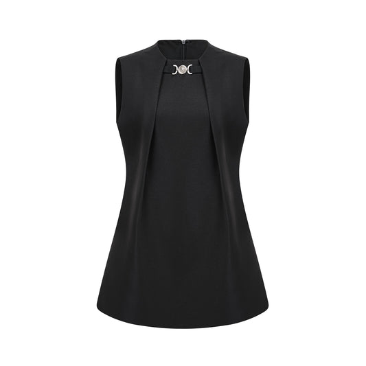 Bérénice sleeveless wool mini dress
