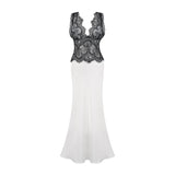 Éléonore contrast-color lace-detail maxi dress
