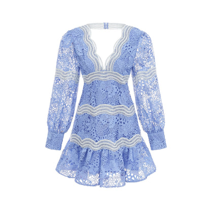 Gaëlle V-neck floral embroidered mini dress