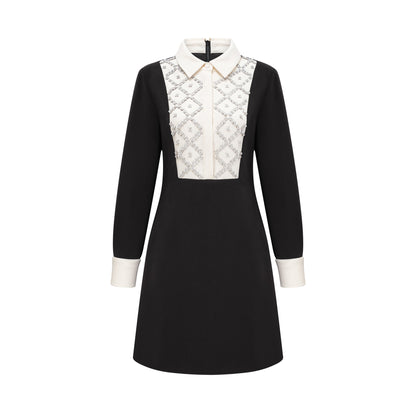 Esmée contrast-color embellished mini dress