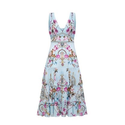 Victoire floral-printed midi dress