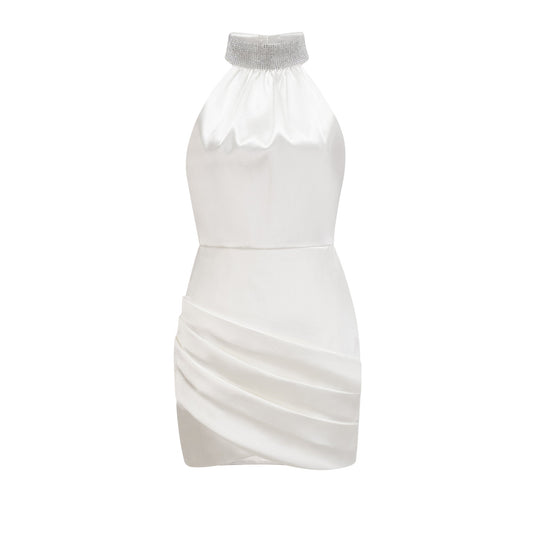 Tahiti embellished asymmetric mini dress