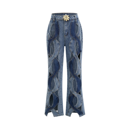 Blanche high-waist cut-out jeans