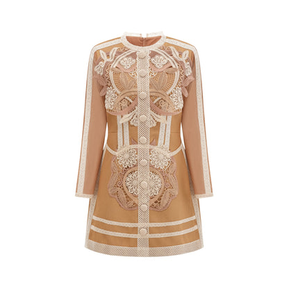 Aurore cut-out lace peplum mini dress