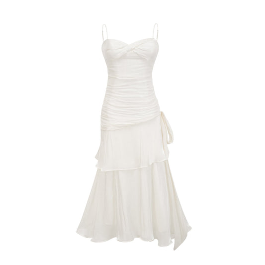 Bérénice layered flounce-hem midi dress