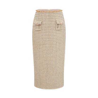 Aëlle gold tweed sequin jacket & skirt matching set