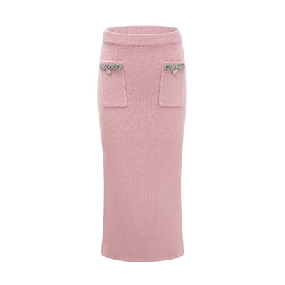 Renée pink embellished jacket & skirt matching set