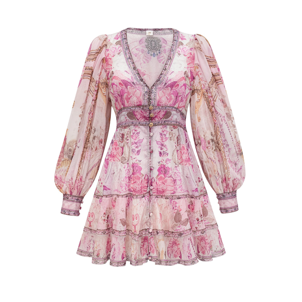 Mélisande floral-print tiered mini dress
