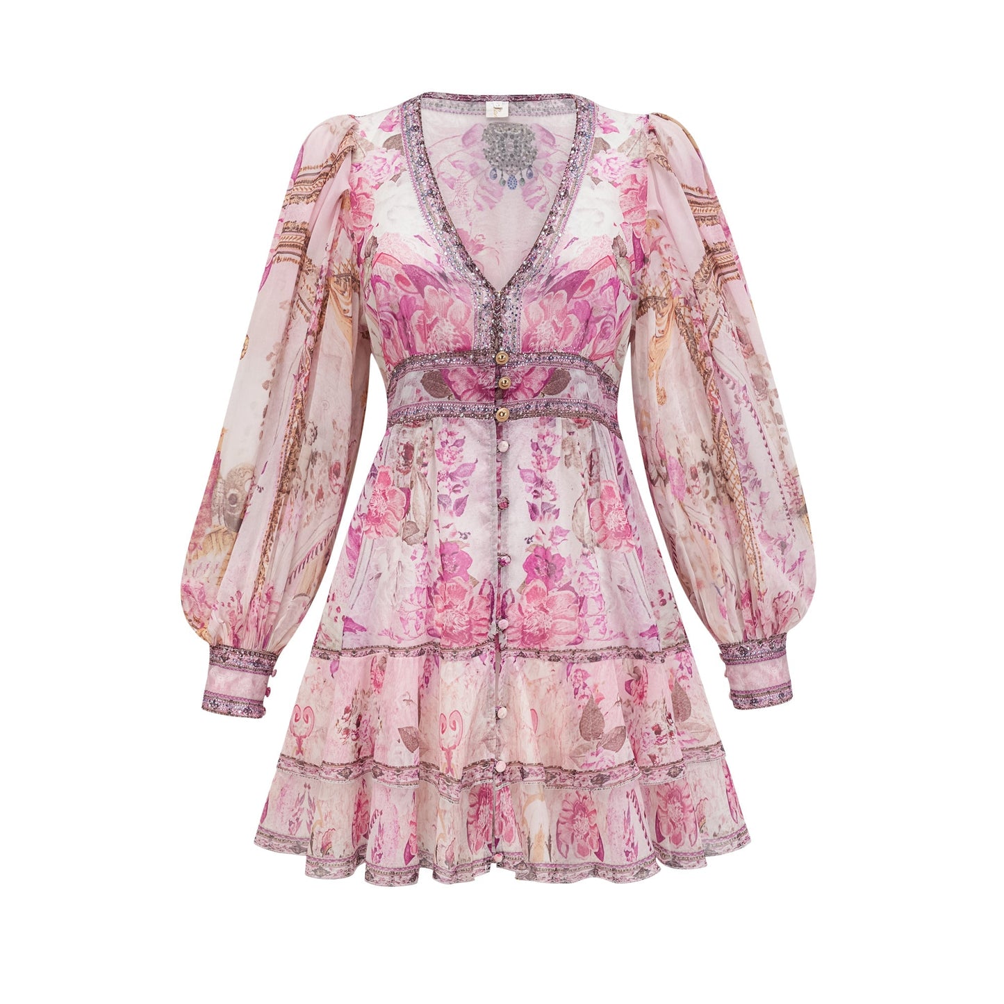 Mélisande floral-print tiered mini dress