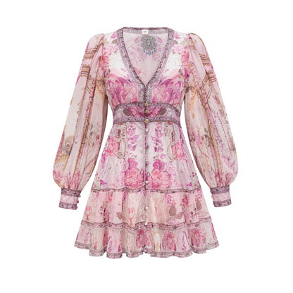 Mélisande floral-print tiered mini dress