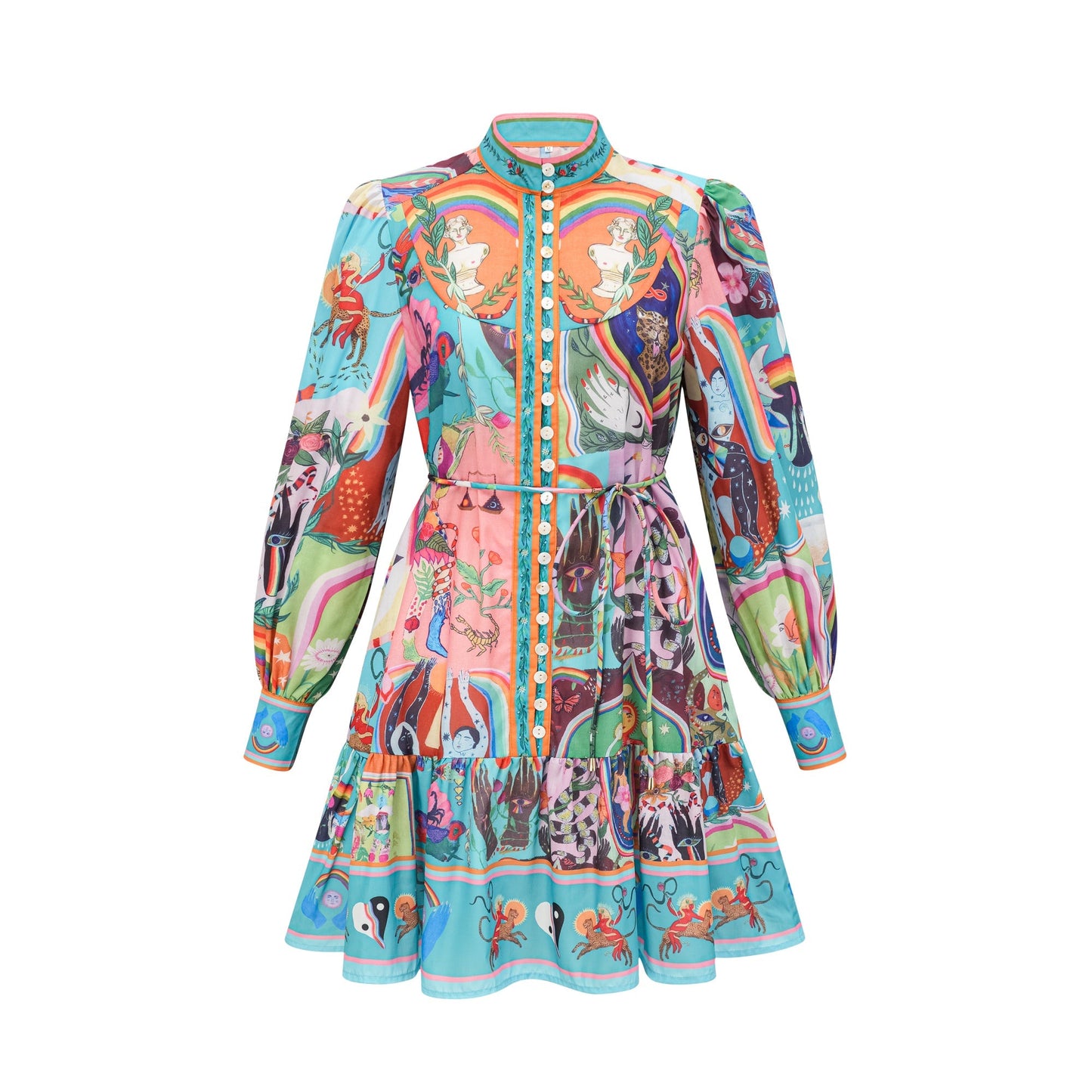 Valérie pattern-print flared mini dress