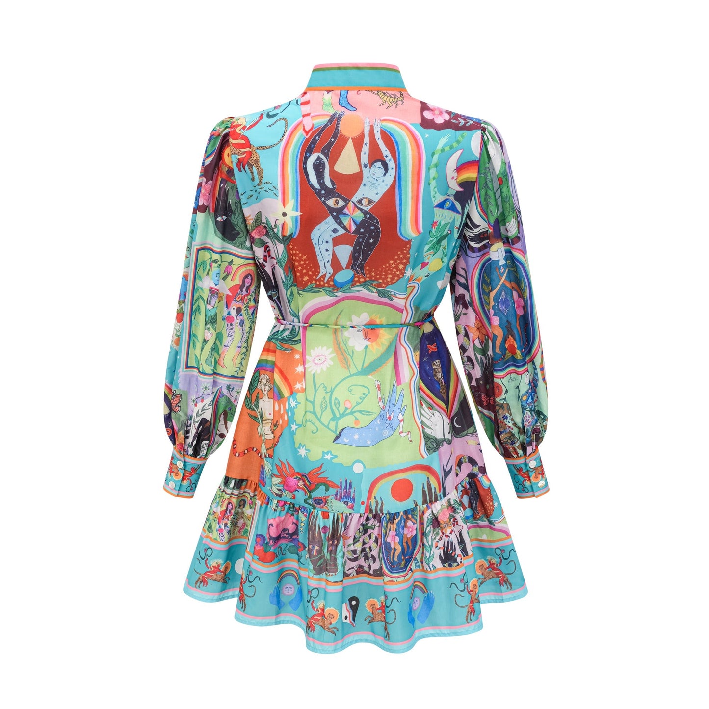 Valérie pattern-print flared mini dress