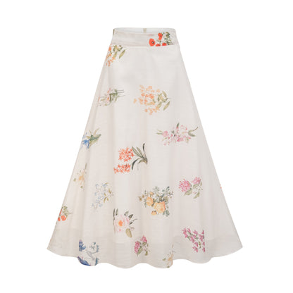 Céleste floral-print top & skirt matching set