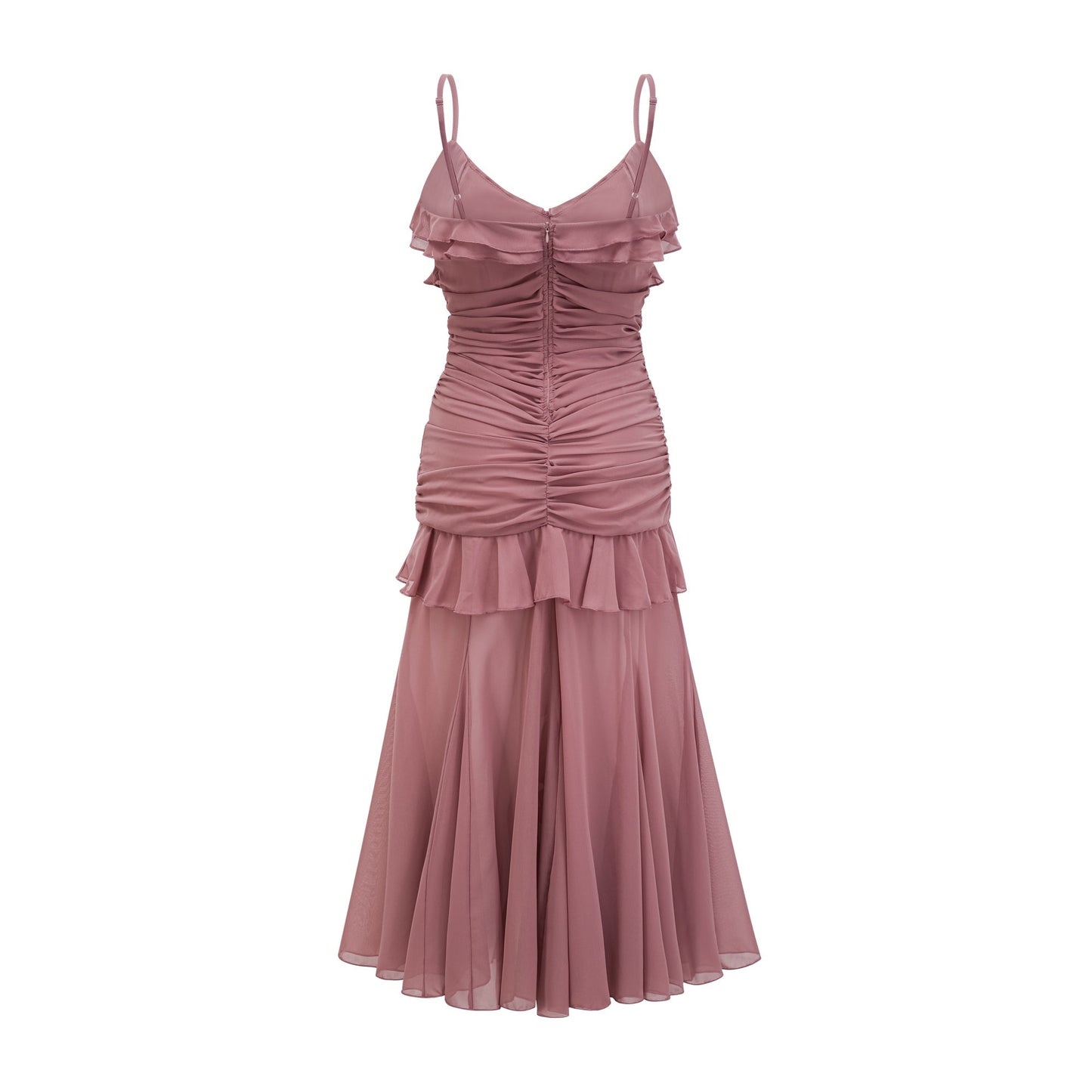 Geneviève pleated faux-flower midi dress