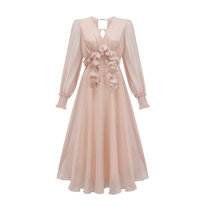 Lucie faux-floral embellished midi dress