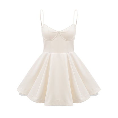 Saira tulle flared mini dress