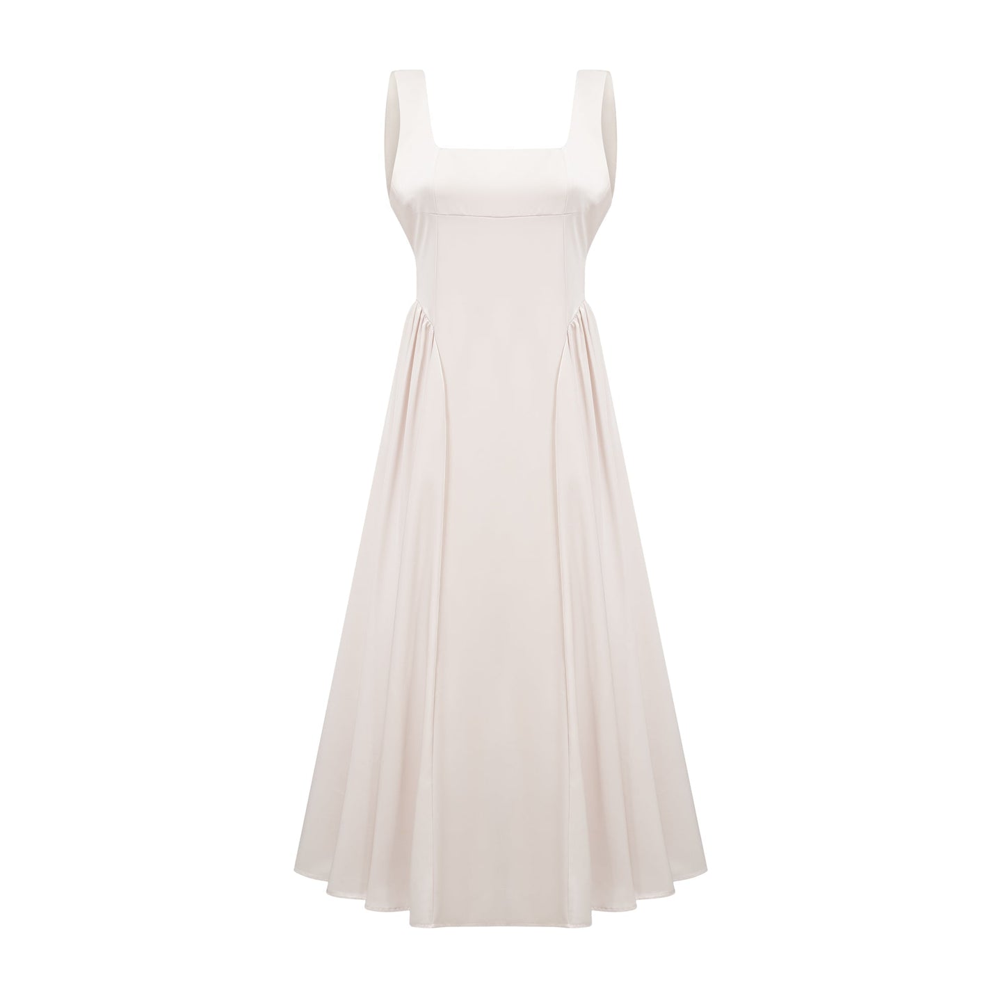 Océane square-neck pleated midi dress