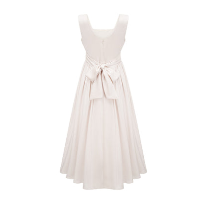 Océane square-neck pleated midi dress