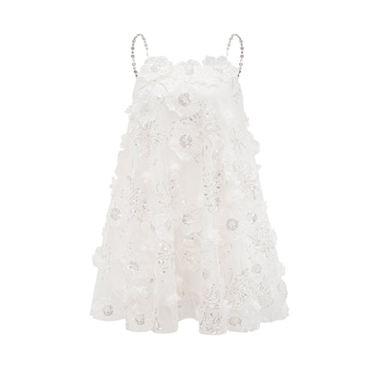 Suzette crystal-embellished floral mini dress